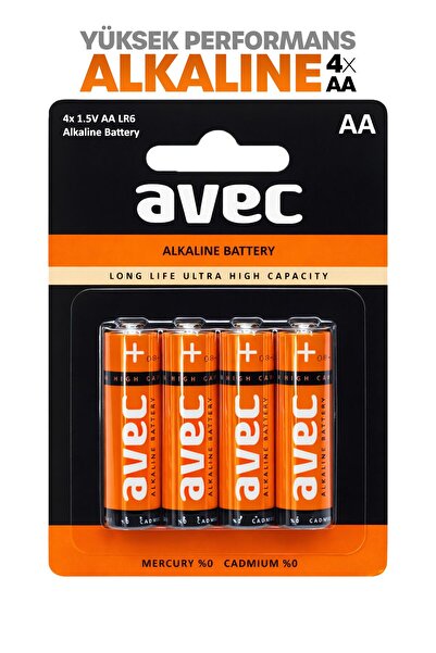 Venenon Avec 4lü AA LR6 Alkaline Kalın Kalem Pil Alkalin Saat Pili Alkali Pil...
