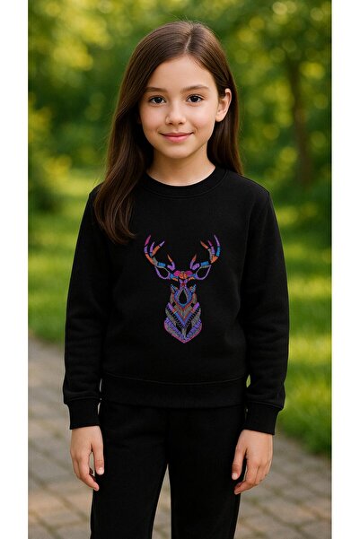 playwear Φούτερ ομάδας GEYİK V1 με στάμπα για κορίτσια και αγόρια, με λαιμόκο...