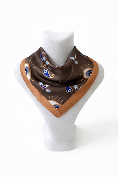 Vanelia Eye Patterned Satin Scarf Bandana
