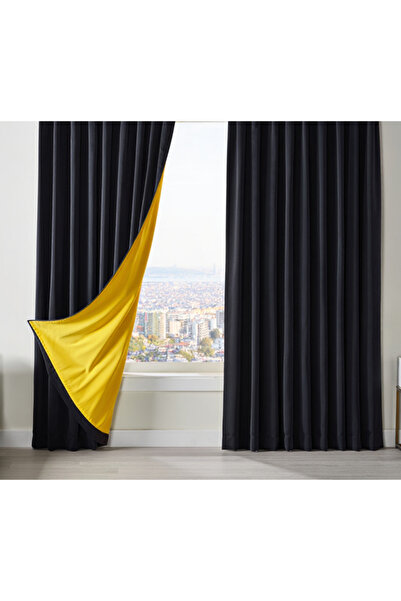 MebelPort Curtain Blackout Background Curtain 100% Luxury Double Blackout (Double-Sided)
