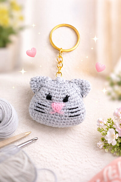Handmade سلسلة مفاتيح على شكل قطة محبوكة يدويًا من أميجورومي |   حقيبة صغيرة ...