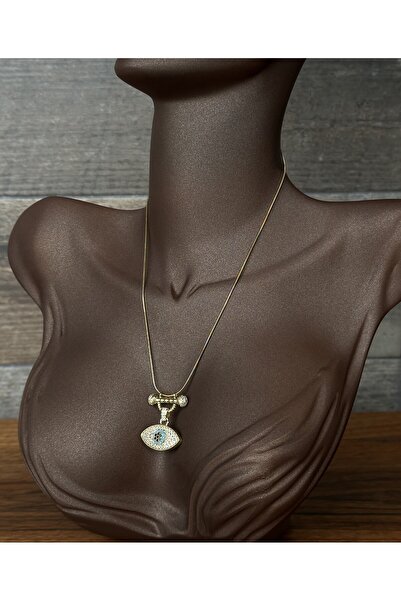 Toz Vintage قلادة دورينا الكلاسيكية بتصميم عتيق مع تمثال عين الحسد المرصع بالأحجار