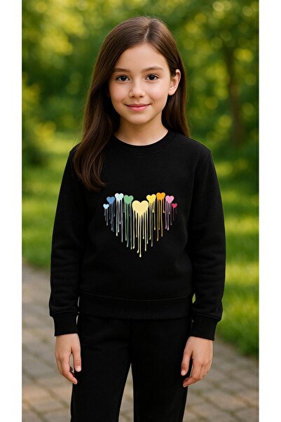playwear Φούτερ ομάδας με στάμπα HEART IN HEART για κορίτσια και αγόρια, με λ...