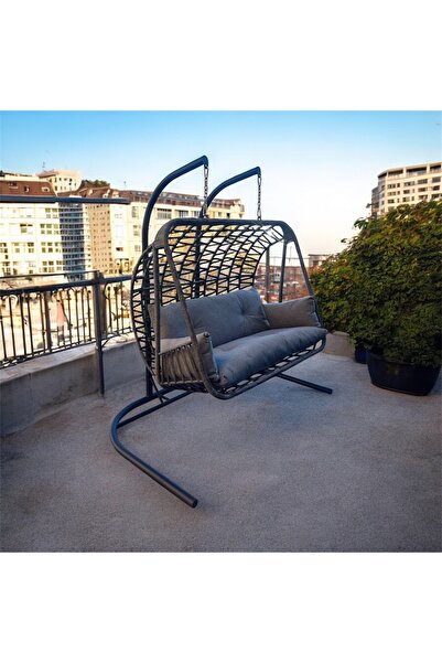 FYAQA HOME Çift Kişilik Makrome İp Örgü Salıncak , Hamak