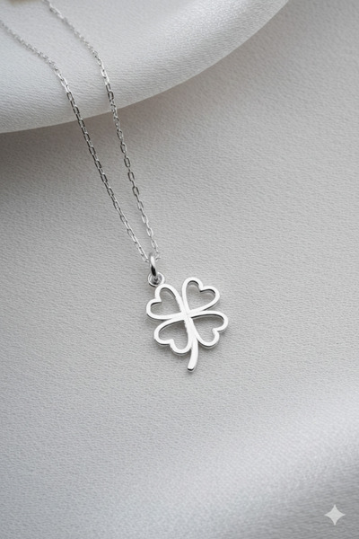 Two Arts Kadın 925 Ayar Gümüş Yonca Kolye | 925 Gümüş