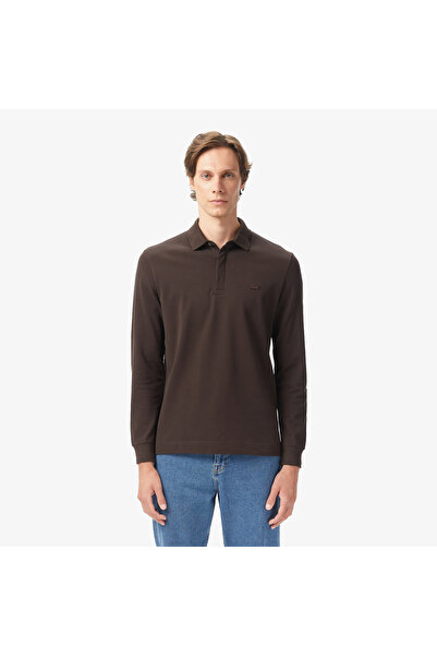 Lacoste Erkek Regular Fit Uzun Kollu Kahverengi Paris Polo