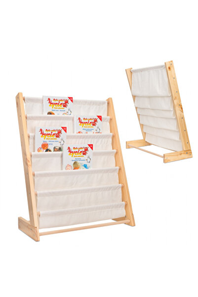 Ikonka Ikonka children's book organizer shelf, made of wood, size 79 x 62.5 x 30 cm