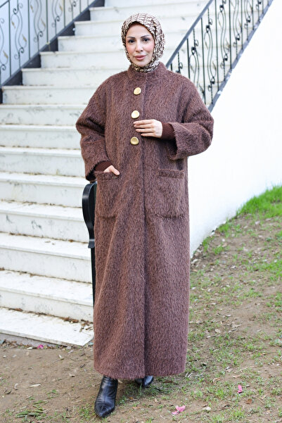 KADEEM Hasra Fox Fabric Lined Ribbed Long Hijab Coat - 7008