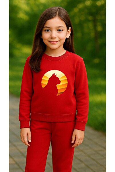 playwear Φούτερ ομάδας AY KEDİ με στάμπα για κορίτσια και αγόρια, με λαιμόκοψ...