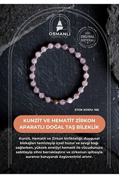 OSMANLI DOĞAL TAŞ Certified Kunzite, Hematite Zircon Apparatus Natural Stone ...