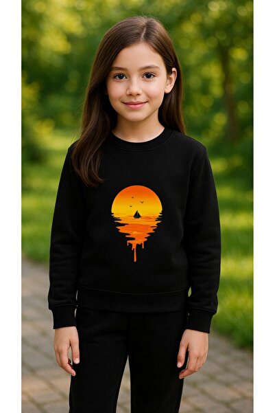 playwear Φούτερ ομάδας με στάμπα SUNSET για κορίτσια και αγόρια, με λαιμόκοψη...