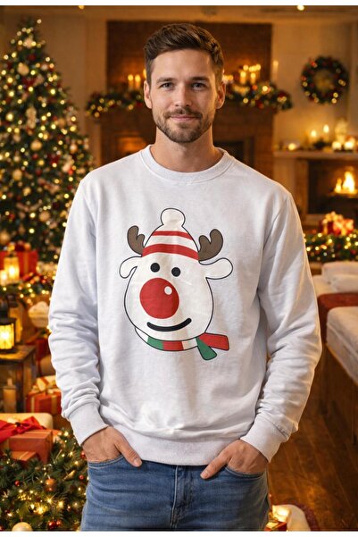 AndraRose Styles Men's reindeer print blouse - White