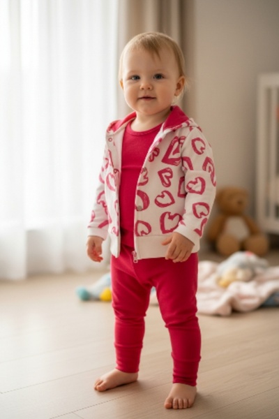 Ercahome tekstil Baby Girl Bodysuit 3-Piece Bodysuit Set