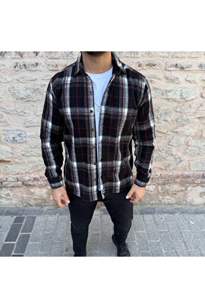 NERA GİYİM Erkek Relax Fit Rahat Kesim Gömlek Yaka Kışlık Oduncu Gömlek