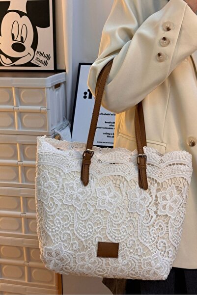 BAGSMART حقيبة يد نسائية من الدانتيل، مطرزة بالزهور، حقيبة حريرية مزخرفة، حقي...