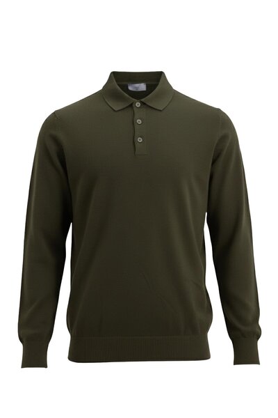 Uki HAKİ Polo Yaka Triko Kazak