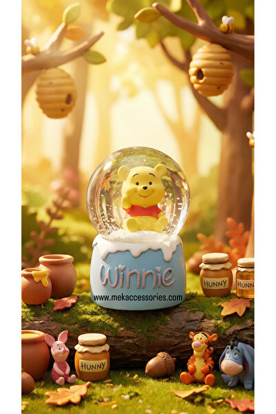 Mek Accessories Winnie The Pooh Işıklı Küçük Boy Kar Küresi Noel Kar Küresi Y...