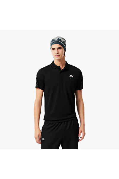 Lacoste SPORT Erkek Regular Fit Baskılı Siyah Polo