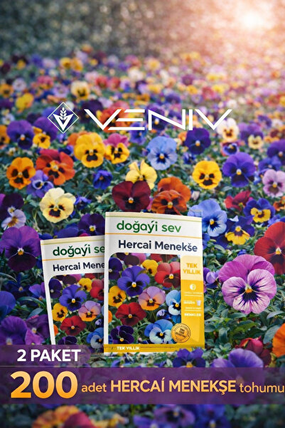 VENİV 200 Adet Hercai Menekşe Tohumu - 2 Paket
