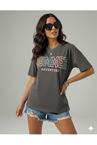 BW Bravely Wear SUMMER Γυναικείο μπλουζάκι με στάμπα και λαιμόκοψη ποδηλάτου