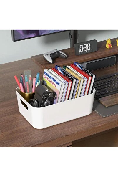 Lilya Home 4 Adet 4 Lt Dolap Içi, Buzdolabı Düzenleyici, Banyo, Mutfak Organizeri Sepet BEYAZ 24cm16cm11cm