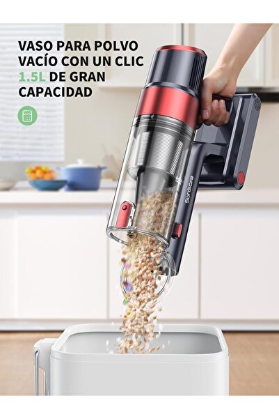 Miuzzy KCV02 cordless handheld vacuum cleaner with anti-tangle brush, powerful LED light