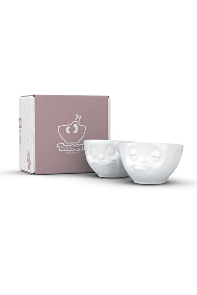TASSEN Tasty & Snoozy- beyaz orta boy ikili kase set, 200 ml