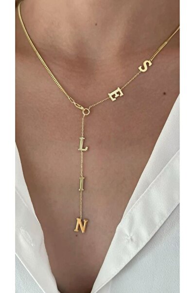 N!da Jewelry 925 Ayar Gümüş Sallantılı Dekolte İsim Kolye