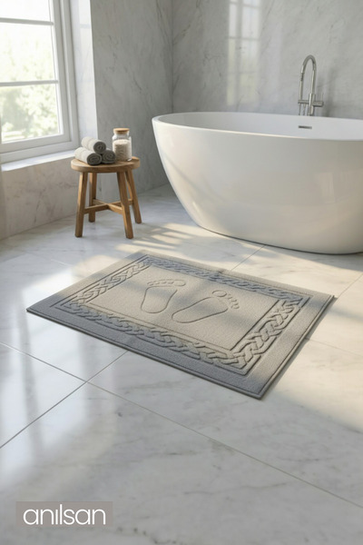 Anılsan Anthracite Rita Foot Towel - 50X70 Cm, 245 Gr, 100% Cotton, Spa and Hotel Bath Mat, Daily Use