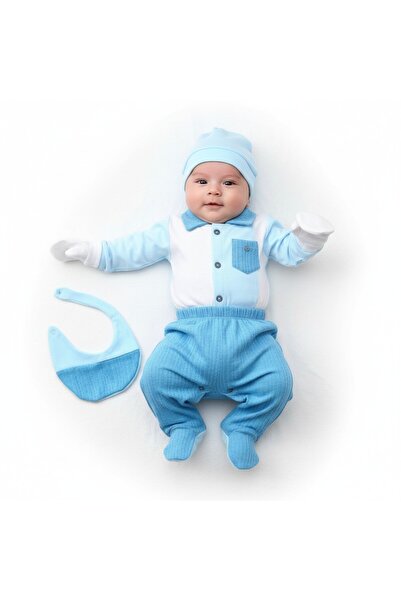MİLAYS LİFE HOME COLLECTİON Baby Boy Mini-Zeyn 0-3 Months with Front Pocket a...