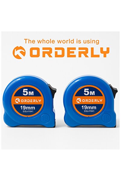 ORDERLY 2-Pack Measuring Tape 5m/16ft – 19 mm Wide Steel Blade, Rugged ABS Ca...
