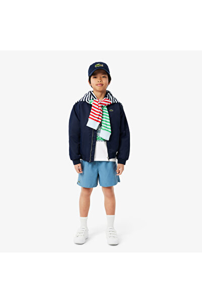 Lacoste Çocuk Bisiklet Yaka Baskılı Beyaz T-Shirt