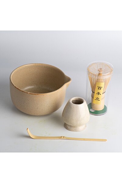 Toganoo Premium Matcha Brewing Set 4 Pieces |   Ceramic Bowl, Whisk, Stand, a...