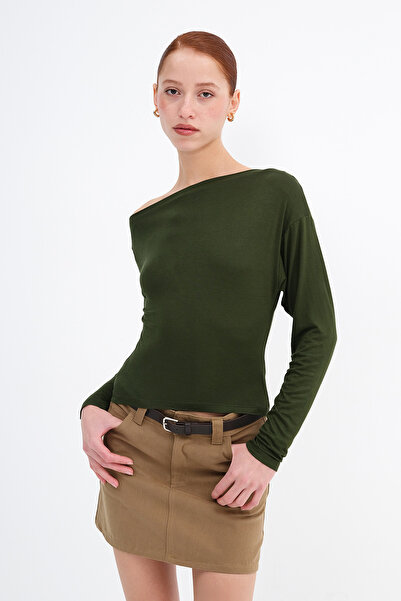 Addax Boat Neck Basic Blouse B1873