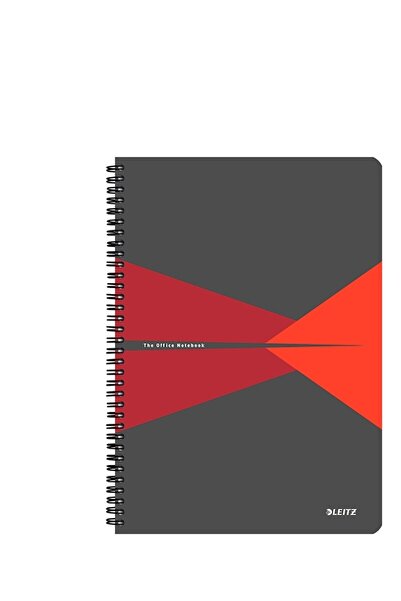 Leitz Caiet de birou Office, PP, certificare FSC, reciclabil, A5, 90 coli, cu spira, matematica,
