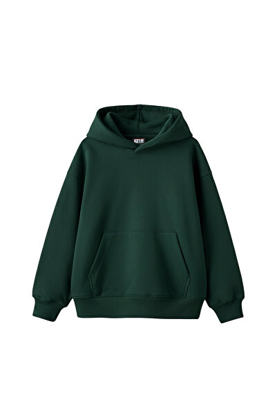 Sekizbiraltı basic supradimensionat Hanorac unisex verde închis