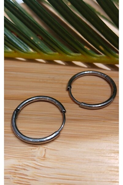 Monalisa Home 18mm Silver Color Hoop Unisex Steel Earrings