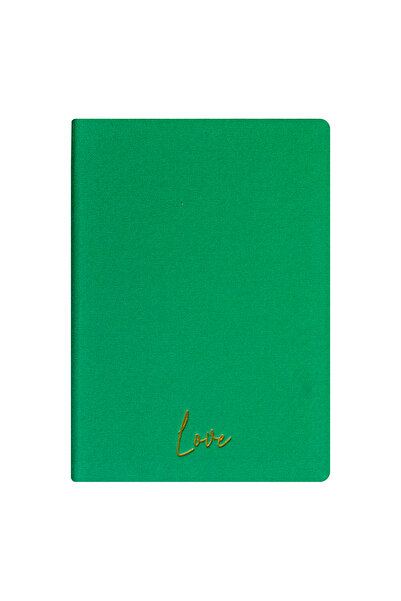 Kum Yayınevi دفتر الحب - غلاف كتان صلب - 192 صفحة مسطرة - 15×21.3 سم - أخضر ف...