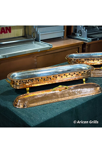 Arıcan Isıtmalı Bakır Lav Taşlı Jel Yakıtlı Servis Tabağı