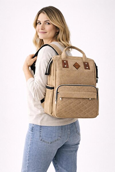 luqqa baby حقيبة ظهر للعناية بالطفل من ماذر بيبي - متعددة الأقسام، حجرة زجاجة...