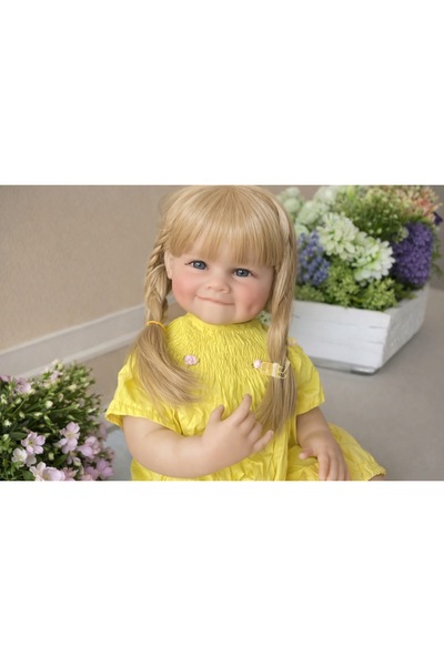 LunaDefano 55 cm Gerçekçi Oyuncak Bebek – Reborn Tarzı Yumuşak Gövdeli, Kız Ç...