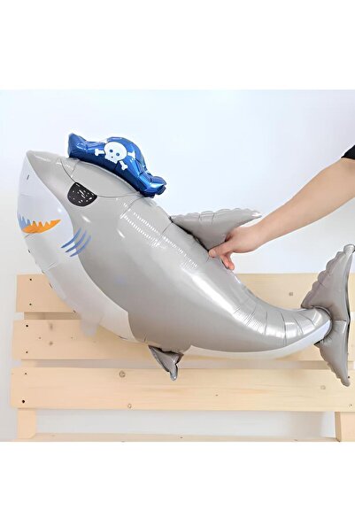 Parti Station 1 بالون فويل على شكل سمكة القرش القراصنة 90 سم