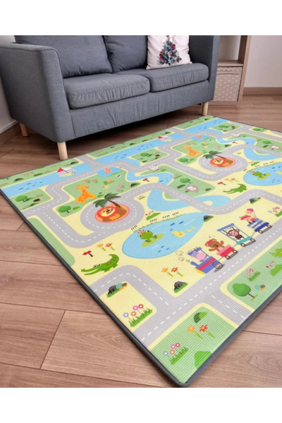 babytex Oyun Halısı 140 x 100 Cm, Yumuşak Hijyenik Sessiz Güvenli Oyun Matı