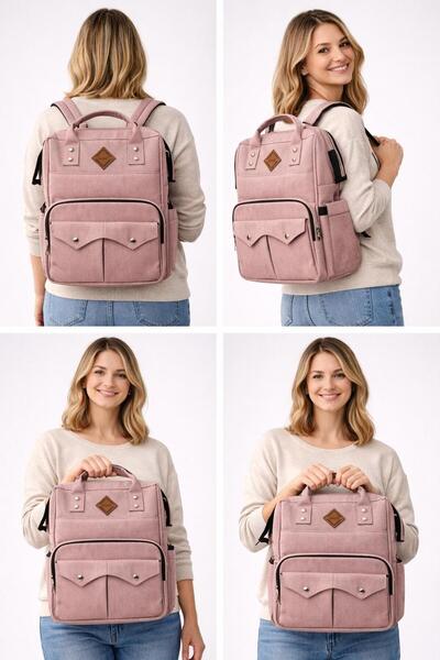 luqqa baby حقيبة ظهر للعناية بالطفل من ماذر بيبي - متعددة الأقسام، حجرة زجاجة...