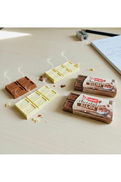 Deniz Oyuncak 2 ADET MİKRO ÇİKOLATA GÖRÜNÜMLÜ KOKULU İZ BIRAKMAZ SİLGİ