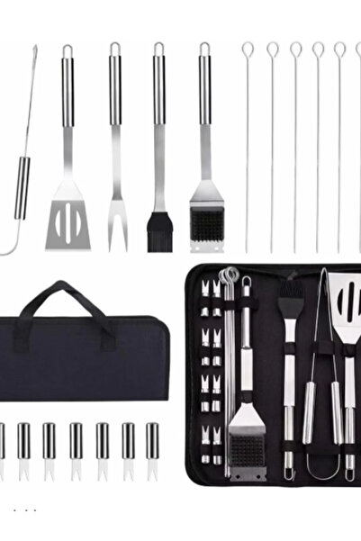 OEM Premium Stainless Steel Grill Utensil Set with Storage Bag, 20 Pieces