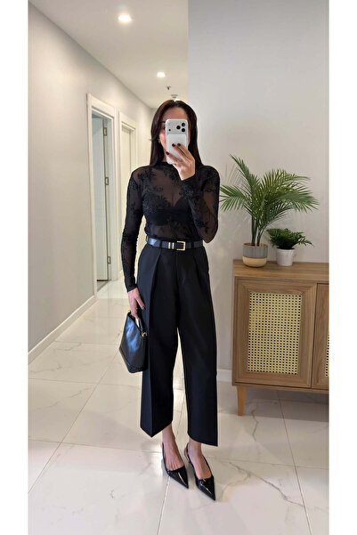 BİRCANÇİL Huggas Black Carrot Pants