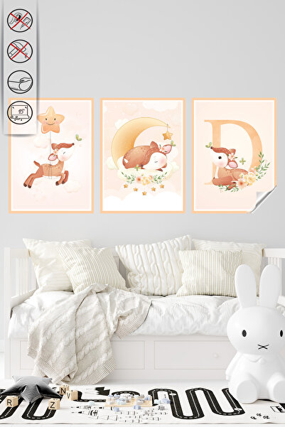 Akıllı Kağıt Statik Tutunma Özellikli Tablo - Poster Çocuk Odası (Model- 15)