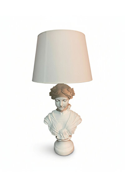 GİTTİGİTTİ Helen Büst Tasarımlı Dekoratif Abajur Beyaz Polyester