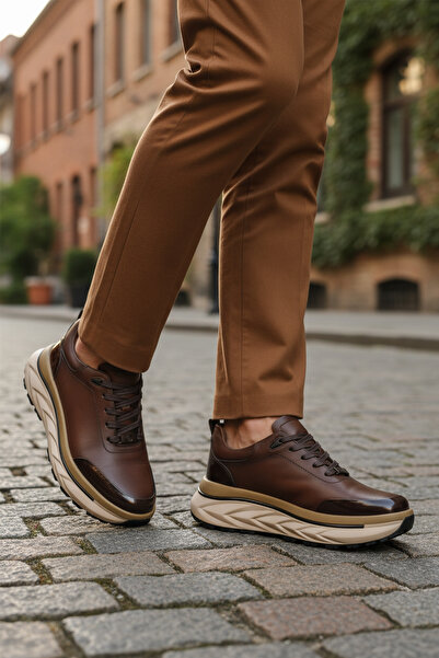 MARCOMEN 152-22390 Genuine Leather Brown Men's Casual Shoes